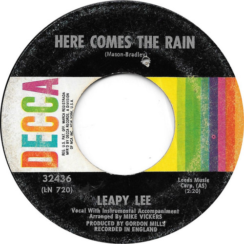 Leapy Lee - Here Comes The Rain (7")