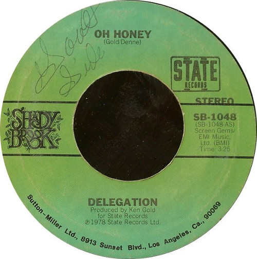 Delegation - Oh Honey / Let Me Take You To The Sun (7", Single, Styrene, Ter)