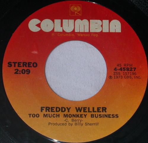 Freddy Weller - Too Much Monkey Business (7", Styrene, Ter)