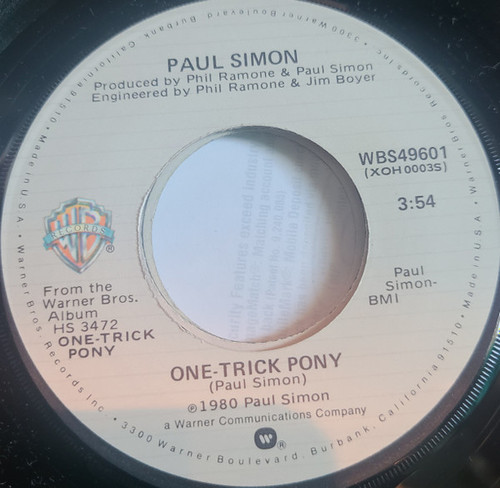 Paul Simon - One-Trick Pony (7", Single)