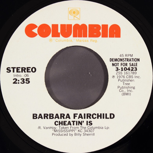 Barbara Fairchild - Cheatin' Is (7", Mono, Promo)