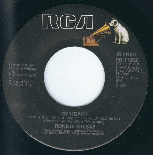 Ronnie Milsap - My Heart (7", Ind)