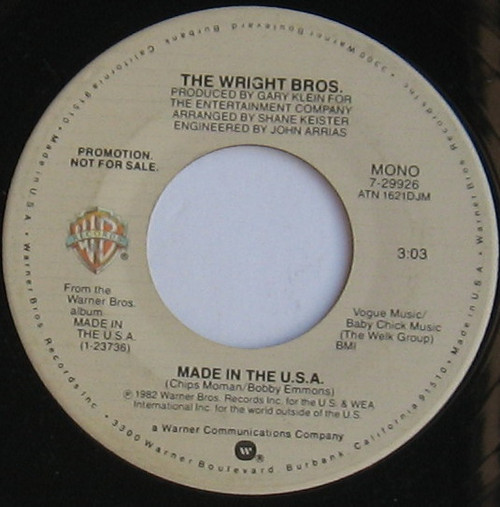 The Wright Brothers (5) - Made In The U.S.A. (7", Mono, Promo)