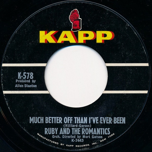 Ruby And The Romantics - Our Everlasting Love / Much Better Off Than I've Ever Been (7", Single)