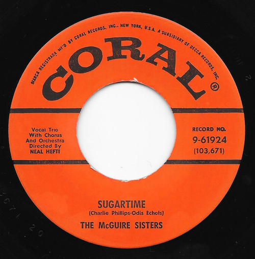 The McGuire Sisters* - Sugartime / Banana Split (7", Single, Pin)
