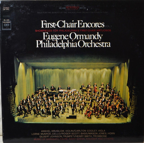 Eugene Ormandy, The Philadelphia Orchestra - First-Chair Encores Vol. I (Showpieces For Philadelphia’s First-Chair Virtuosos) (LP, Album, Pit) Eugene Ormandy, The Philadelphia Orchestra - First-Chair Encores Vol. I (Showpieces For Philadelphia’s First-Chair Virtuosos) (LP, Album, Pit)