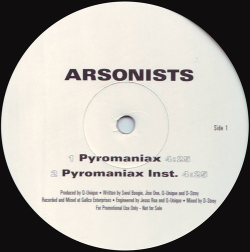 Arsonists* - Pyromaniax / In Your Town (12", Promo) Arsonists* - Pyromaniax / In Your Town (12", Promo)