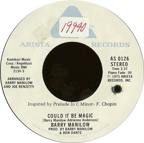 Barry Manilow - Could It Be Magic (7", Single, All)