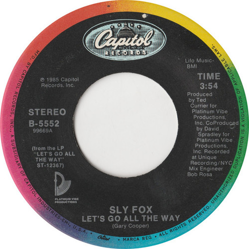 Sly Fox - Let's Go All The Way (7", Single, Spe)