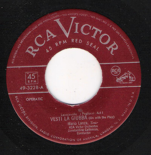 Mario Lanza - Vesti La Giubba (7", Single)