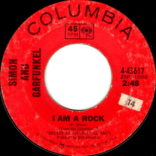 Simon And Garfunkel* - I Am A Rock (7", Single, San)