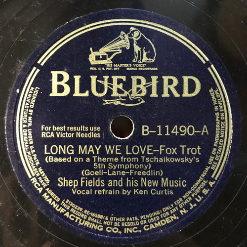 Shep Fields And His New Music - Long May We Love / Jersey Bounce (Shellac, 10", Hol)