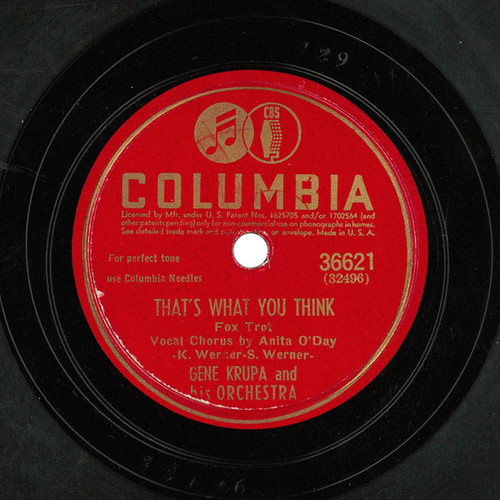 Gene Krupa And His Orchestra - That's What You Think / All Those Wonderful Years (Shellac, 10")