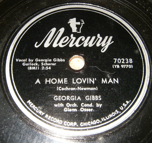 Georgia Gibbs - A Home Lovin' Man / The Bridge Of Sighs (Shellac, 10")