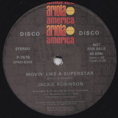 Jackie Robinson - Movin' Like A Superstar (12", Promo)