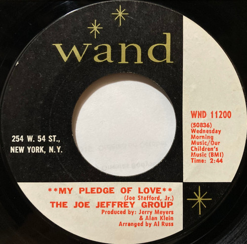 The Joe Jeffrey Group - My Pledge Of Love / Margie (7", Single, Styrene, Ter)