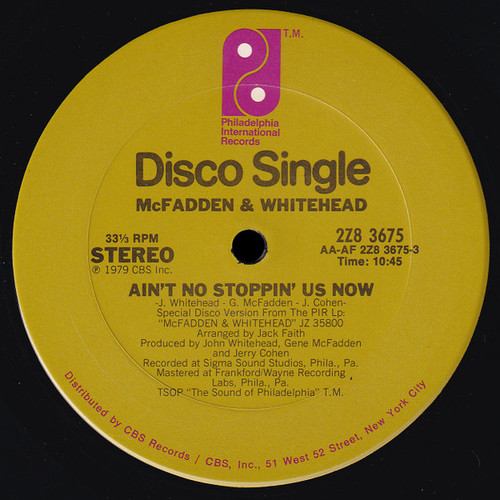 McFadden & Whitehead - Ain't No Stoppin' Us Now (12", Single)