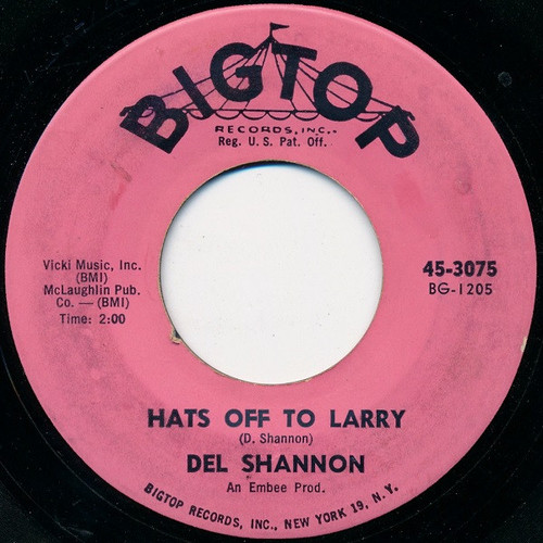 Del Shannon - Hats Off To Larry (7", Single, MGM)
