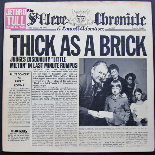 Jethro Tull - Thick As A Brick (LP, Album, RE)