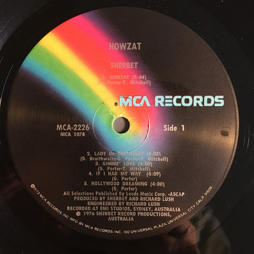 Sherbet - Howzat (LP, Album, Pin)_3919370185