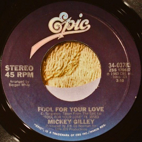 Mickey Gilley - Fool For Your Love (7", Styrene, Car)