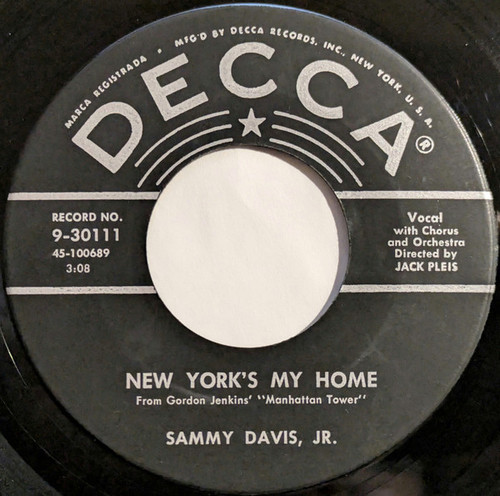 Sammy Davis Jr. - New York's My Home / Never Like This (7", Single)