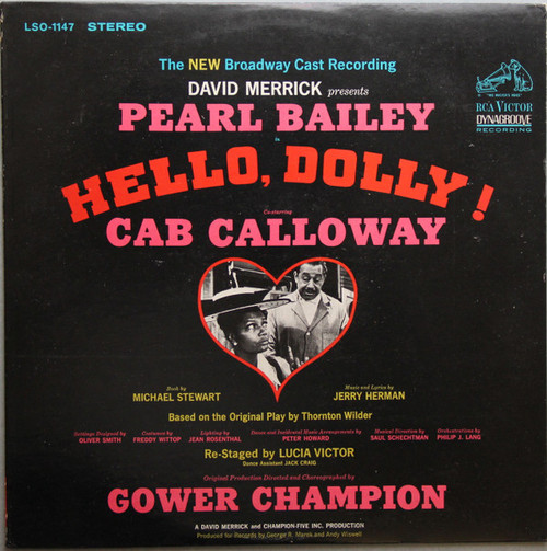 Jerry Herman / David Merrick (2) Presents Pearl Bailey Co-starring Cab Calloway - Hello, Dolly! (The New Broadway Cast Recording) (LP, RE, Roc)