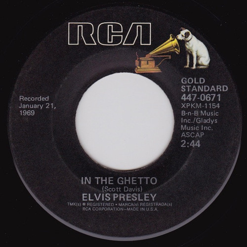 Elvis Presley - In The Ghetto / Any Day Now (7", RE)