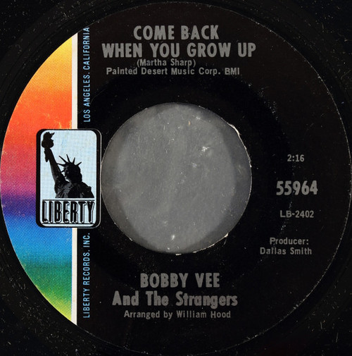 Bobby Vee - Come Back When You Grow Up / Swahili Serenade (7", Single, Styrene, She)