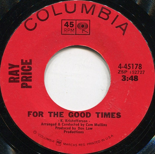 Ray Price - For The Good Times / Grazin' In Greener Pastures (7", Styrene, Ter)