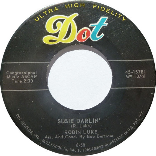 Robin Luke - Susie Darlin' (7", Single, Ind)