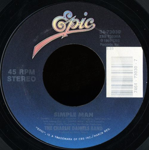 The Charlie Daniels Band - Simple Man (7", Styrene, Car)