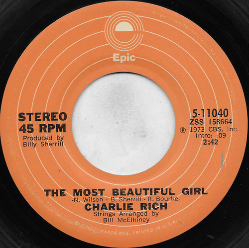 Charlie Rich - The Most Beautiful Girl (7", Single, San)