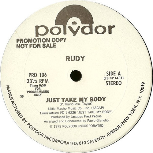 Rudy (18) - Just Take My Body (12", Promo)