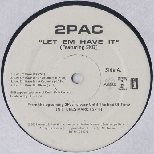 2Pac - Let 'Em Have It / Thug N U Thug N Me (Remix) (12", Promo)