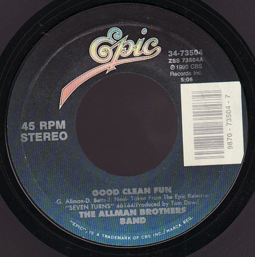 The Allman Brothers Band - Good Clean Fun (7", Single, Styrene)