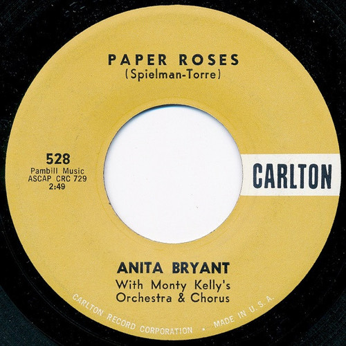 Anita Bryant - Paper Roses / Mixed Emotions (7", Single)