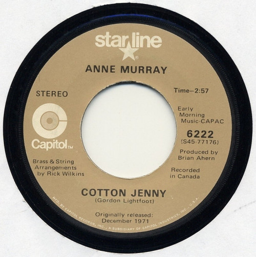 Anne Murray - Cotton Jenny / Danny's Song (7", RE)