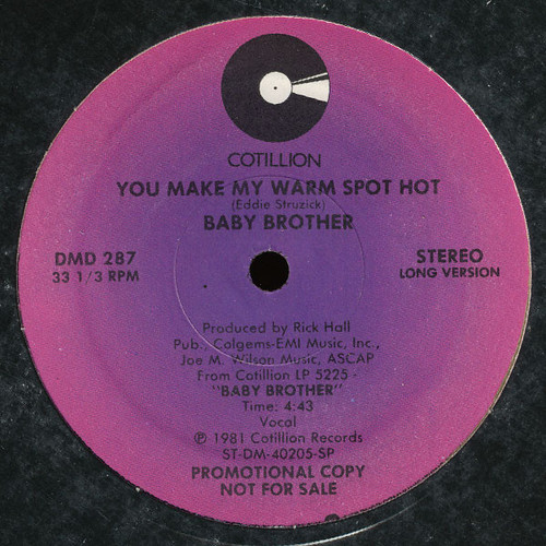 Baby Brother - You Make My Warm Spot Hot (12", Promo)
