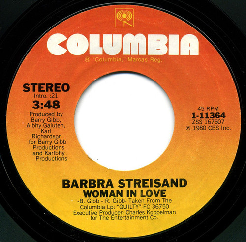 Barbra Streisand - Woman In Love (7", Single, Styrene)