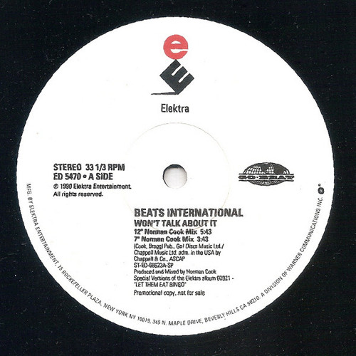 Beats International - Won't Talk About It (12", Single, Promo)