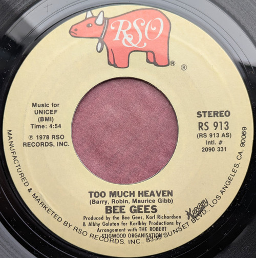 Bee Gees - Too Much Heaven (7", Single, Styrene, Ter)