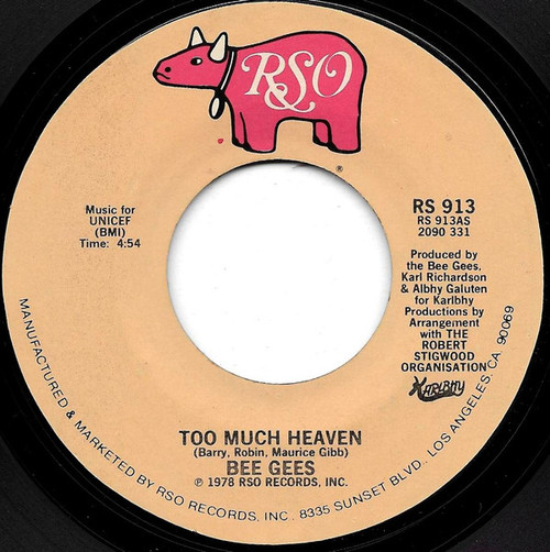 Bee Gees - Too Much Heaven (7", Styrene, PRC)