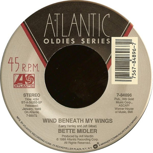 Bette Midler - Wind Beneath My Wings / Under The Boardwalk (7", Single)