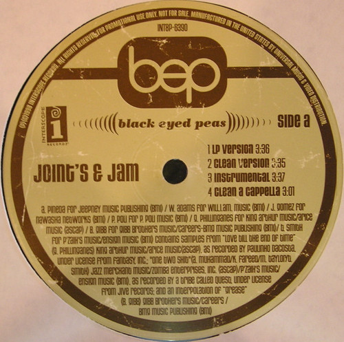 Black Eyed Peas - Joint's & Jam / Fallin' Up (Remixes) (12", Promo)