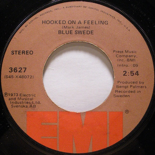 Blue Swede - Hooked On A Feeling (7", Single, Win)