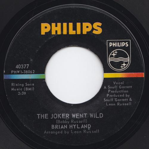 Brian Hyland - The Joker Went Wild / I Can Hear The Rain (7", Single, Styrene, Mer)