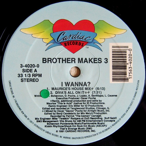 Brother Makes 3 - I Wanna? (12")