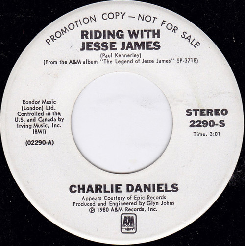 Charlie Daniels / Emmylou Harris - Riding With Jesse James / Wish We Were Back In Missouri (7", Single, Promo)