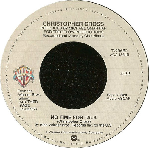 Christopher Cross - No Time For Talk (7")